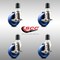Service Caster 4 Inch 316SS Solid Poly Swivel 1-7/8 Inch Expanding Stem Caster Set Brake SCC SCC-SS316EX20S414-SPUS-TLB-178-4 - alternate 1